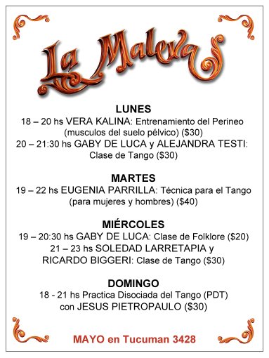 La Maleva, tango classes, Buenos Aires